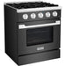 Hallman 30 In. Range with Gas Burners and Electric Oven, Black Titanium with Chrome Trim - Bold Series, HBRDF30CMBT