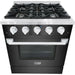 Hallman 30 In. Range with Gas Burners and Electric Oven, Black Titanium with Chrome Trim - Bold Series, HBRDF30CMBT