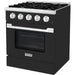 Hallman 30 In. Range with Gas Burners and Electric Oven, Matte Graphite with Chrome Trim - Bold Series, HBRDF30CMMG