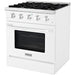 Hallman 30 In. Range with Gas Burners and Electric Oven, White with Chrome Trim - Bold Series, HBRDF30CMWT