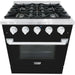 Hallman 30 In. Range with Propane Gas Burners and Electric Oven, Glossy Black with Chrome Trim - Bold Series, HBRDF30CMGB-LP