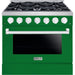 Hallman 36 In. Gas Range, Emerald Green with Chrome Trim - Bold Series, HBRG36CMGN