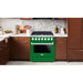 Hallman 36 In. Gas Range, Emerald Green with Chrome Trim - Bold Series, HBRG36CMGN