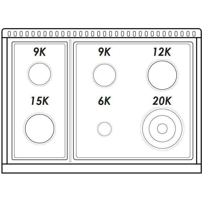 Hallman 36 In. Gas Range, Matte Graphite with Chrome Trim - Bold Series, HBRG36CMMG