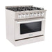 Hallman 36 In. Gas Range, Stainless Steel with Chrome Trim - Bold Series, HBRG36CMSS