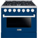 Hallman 36 In. Propane Gas Range, Blue with Chrome Trim - Bold Series, HBRG36CMBU-LP