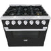 Hallman 36 In. Range with Gas Burners and Electric Oven, Matte Graphite with Chrome Trim - Bold Series, HBRDF36CMMG