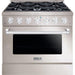 Hallman 36 In. Range with Gas Burners and Electric Oven, Stainless Steel with Chrome Trim - Bold Series, HBRDF36CMSS