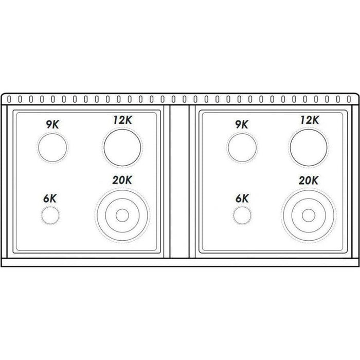 Hallman 48 In. Gas Range, Antique White with Chrome Trim - Bold Series, HBRG48CMAW