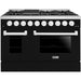 Hallman 48 In. Gas Range, Glossy Black with Chrome Trim - Bold Series, HBRG48CMGB