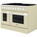 Hallman 48 In. Range with Gas Burners and Electric Oven, Antique White with Chrome Trim - Bold Series, HBRDF48CMAW