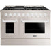 Hallman 48 In. Range with Gas Burners and Electric Oven, Stainless Steel with Chrome Trim - Bold Series, HBRDF48CMSS