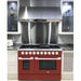 Hallman 48 In. Range with Propane Gas Burners and Electric Oven, Burgundy with Chrome Trim - Bold Series, HBRDF48CMBG-LP