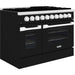 Hallman 48 In. Range with Propane Gas Burners and Electric Oven, Glossy Black with Chrome Trim - Bold Series, HBRDF48CMGB-LP