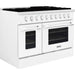 Hallman 48 In. Range with Propane Gas Burners and Electric Oven, White with Chrome Trim - Bold Series, HBRDF48CMWT-LP