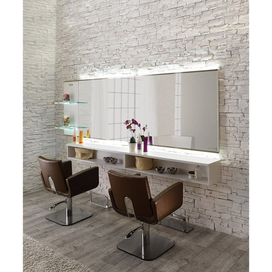 Salon Ambience Horizon Mirror Styling Station w/ Storage