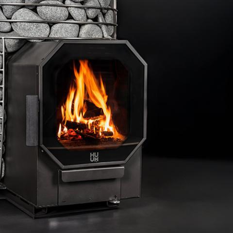 HUUM Hive Flow LS Wood-Burning Sauna Stove w/ Firebox Extension 9.8kW