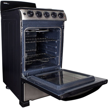 Danby - 20 inch Electric Range, Coil Elements, Glass Door Window, Push Turn Knobs - DER202BSS