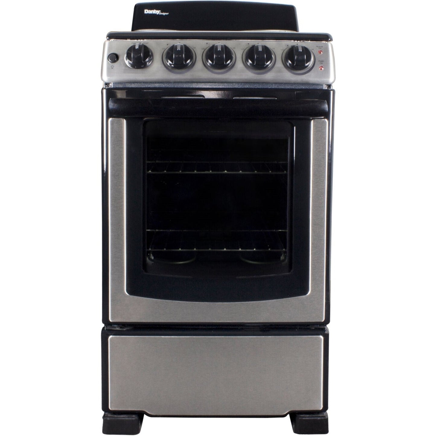 Danby - 20 inch Electric Range, Coil Elements, Glass Door Window, Push Turn Knobs - DER202BSS