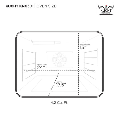 Kucht 30" 4.2 cu. ft. 4 Burner Natural Gas Dual Fuel Range in Titanium Stainless Steel with Digital Thermostat - KXD30