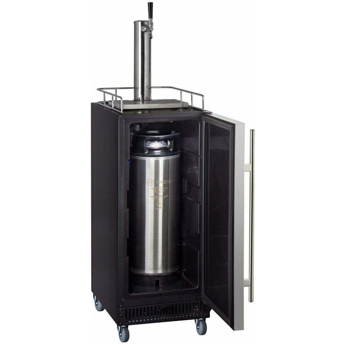 Kegco 15" Wide Kombucha Single Tap Stainless Steel Kegerator KOM15BSR