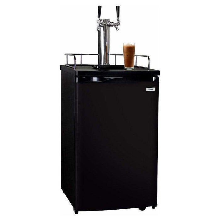 Kegco 20" Wide Cold Brew Coffee Dual Tap Black Kegerator ICK19B-2