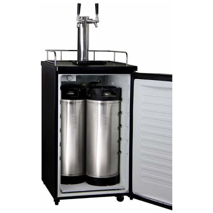 Kegco 20" Wide Dual Tap Black Home Brew Kegerator HBK199B-2