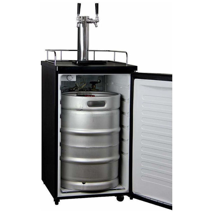 Kegco 20" Wide Dual Tap Black Kegerator K199B-2