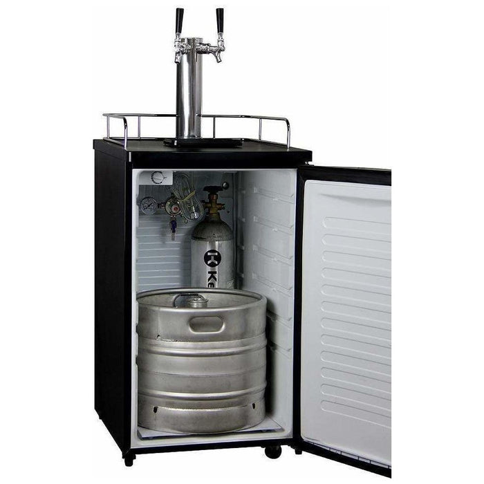 Kegco 20" Wide Dual Tap Black Kegerator K199B-2