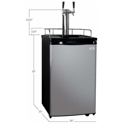 Kegco 20" Wide Dual Tap Stainless Home Brew Kegerator HBK199S-2