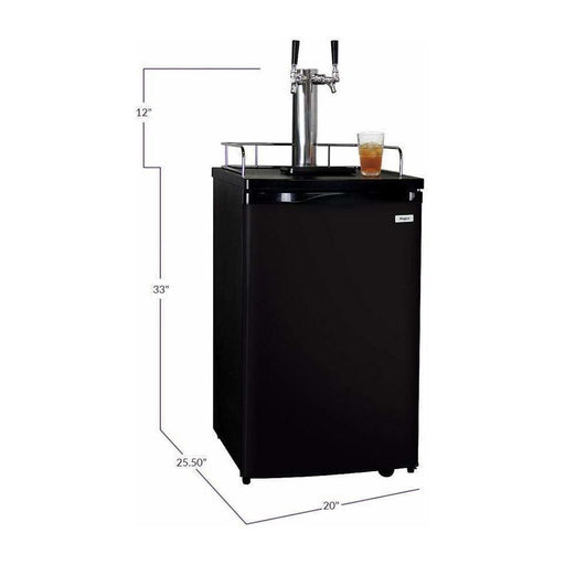 Kegco 20" Wide Kombucha Dual Tap Black Kegerator KOM19B-2