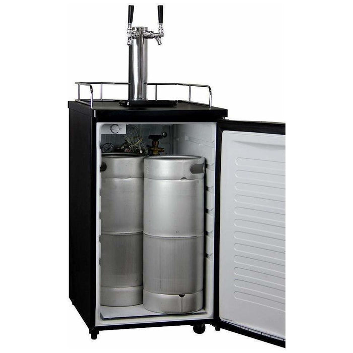 Kegco 20" Wide Kombucha Dual Tap Stainless Steel Kegerator KOM19S-2