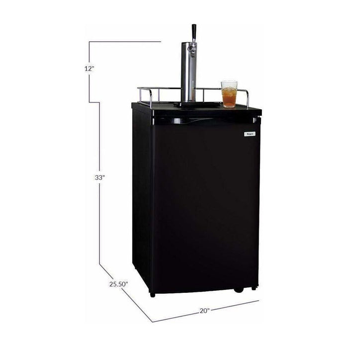 Kegco 20" Wide Kombucha Single Tap Black Kegerator KOM19B-1