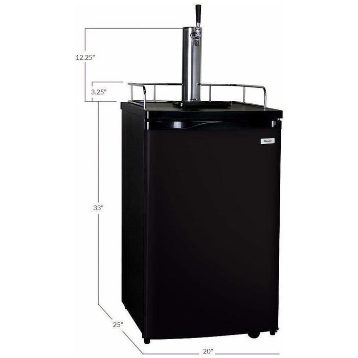 Kegco 20" Wide Single Tap Black Kegerator K199B-1