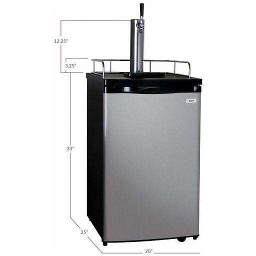 Kegco 20" Wide Single Tap Stainless Steel Kegerator K199SS-1