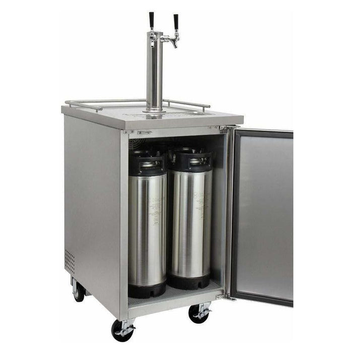 Kegco 24" Wide Cold Brew Coffee Dual Tap All Stainless Steel Kegerator ICXCK-1S-2