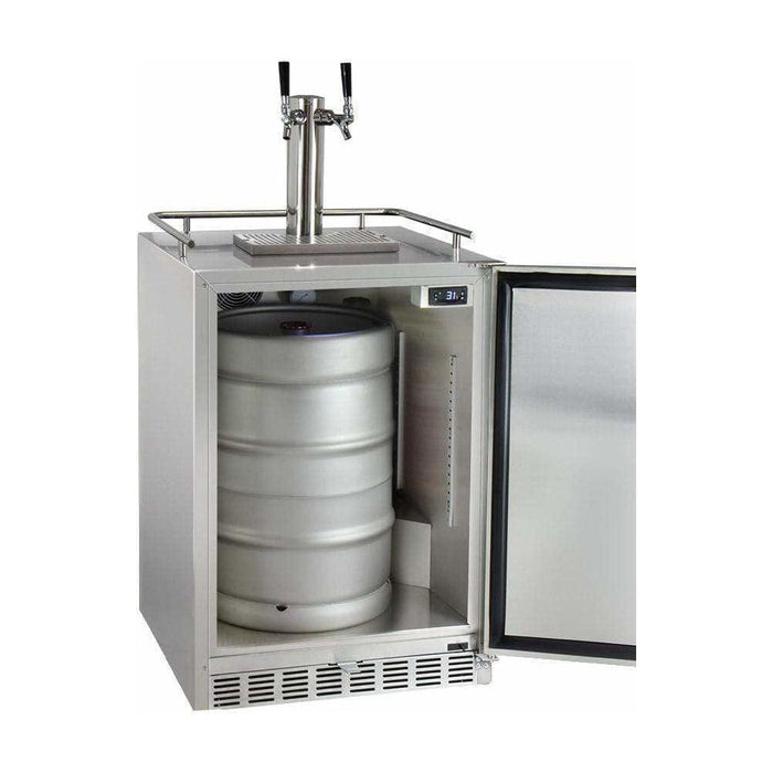 Kegco 24" Wide Cold Brew Coffee Dual Tap All Stainless Steel Outdoor Built-In Right Hinge Kegerator ICHK38SSU-2