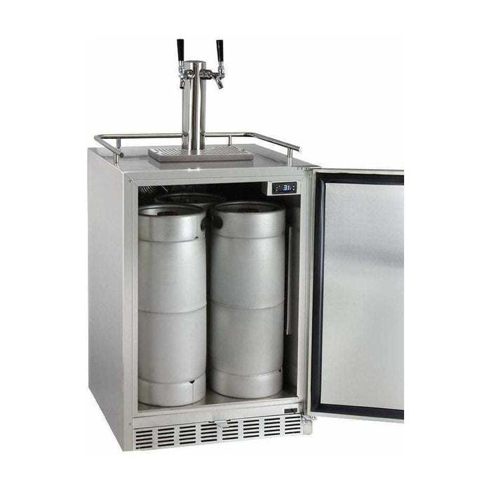 Kegco 24" Wide Cold Brew Coffee Dual Tap All Stainless Steel Outdoor Built-In Right Hinge Kegerator ICHK38SSU-2