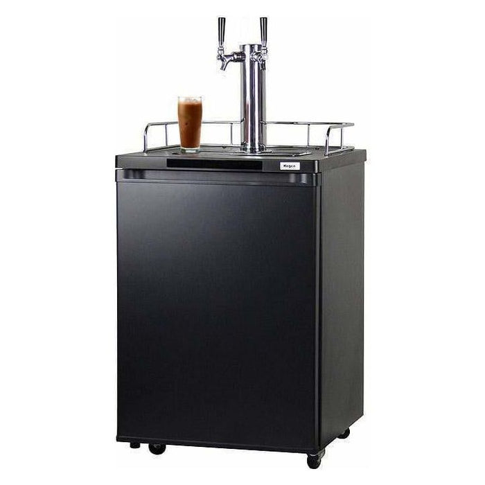 Kegco 24" Wide Cold Brew Coffee Dual Tap Black Kegerator ICK20B-2