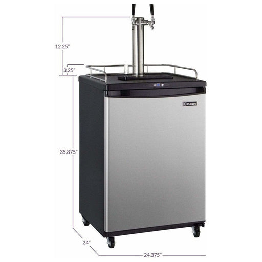 Kegco 24" Wide Cold Brew Coffee Dual Tap Stainless Steel Kegerator ICZ163S-2