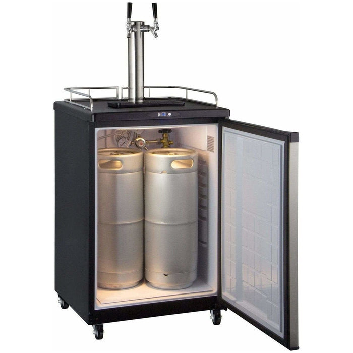 Kegco 24" Wide Cold Brew Coffee Dual Tap Stainless Steel Kegerator ICZ163S-2