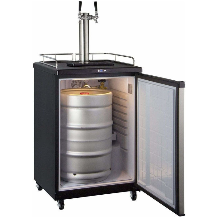 Kegco 24" Wide Cold Brew Coffee Dual Tap Stainless Steel Kegerator ICZ163S-2