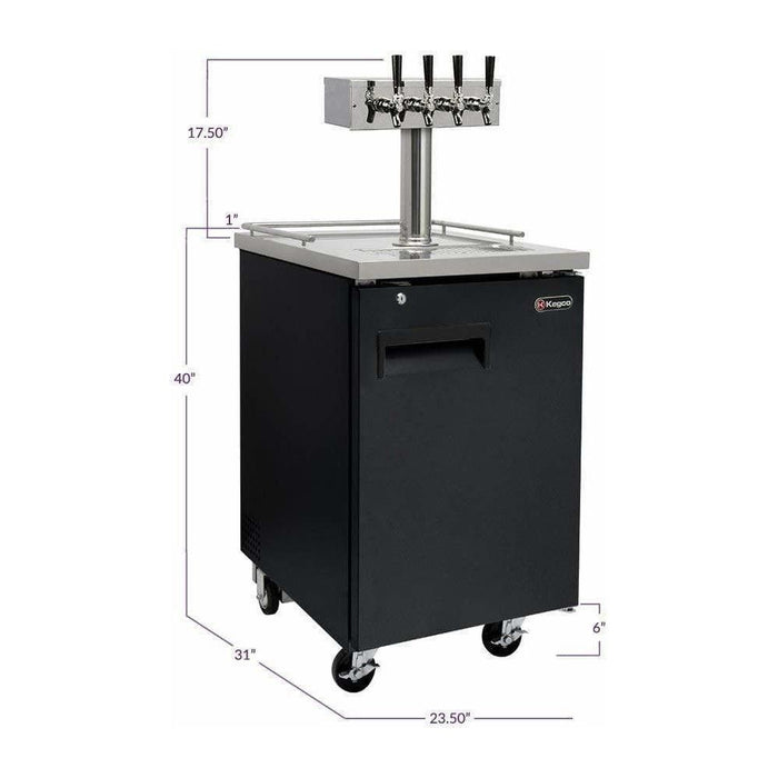 Kegco 24" Wide Cold Brew Coffee Four Tap Black Kegerator ICXCK-1B-4