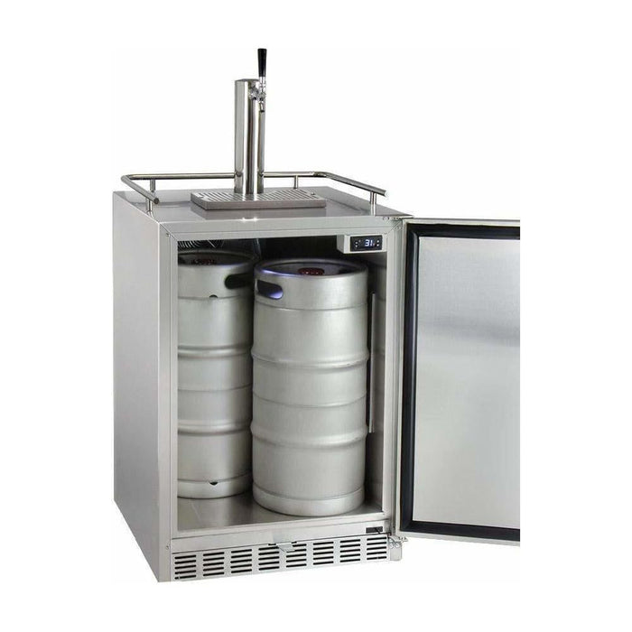 Kegco 24" Wide Cold Brew Coffee Single Tap All Stainless Steel Outdoor Built-In Right Hinge Kegerator ICHK38SSU-1