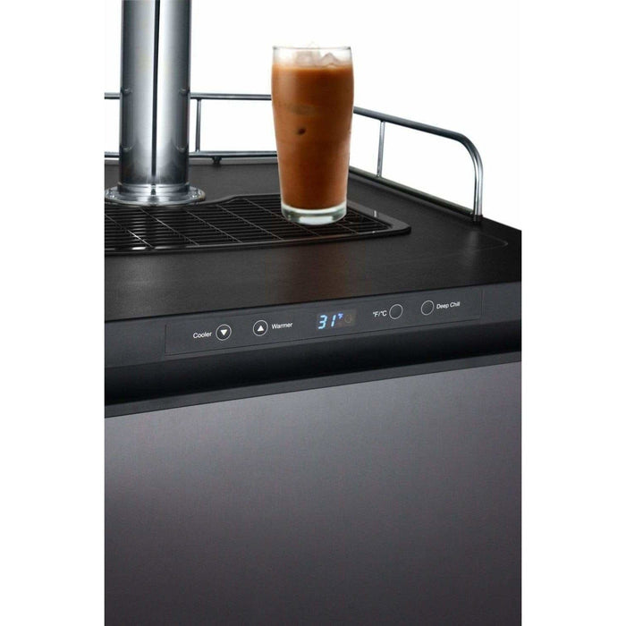 Kegco 24" Wide Cold Brew Coffee Single Tap Black Stainless Kegerator ICK30X-1