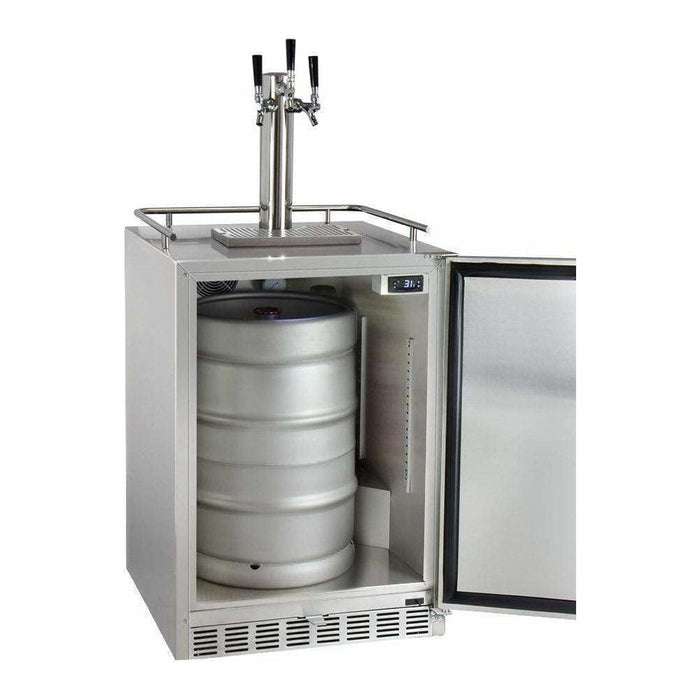 Kegco 24" Wide Cold Brew Coffee Triple Tap All Stainless Steel Outdoor Built-In Right Hinge Kegerator ICHK38SSU-3