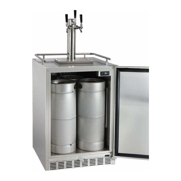 Kegco 24" Wide Cold Brew Coffee Triple Tap All Stainless Steel Outdoor Built-In Right Hinge Kegerator ICHK38SSU-3