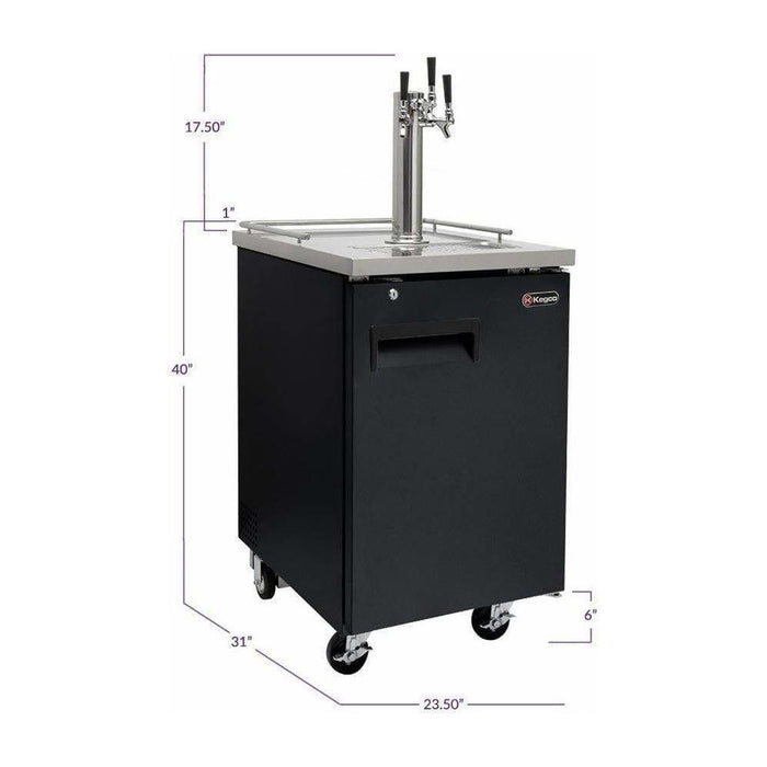 Kegco 24" Wide Cold Brew Coffee Triple Tap Black Kegerator ICXCK-1B-3