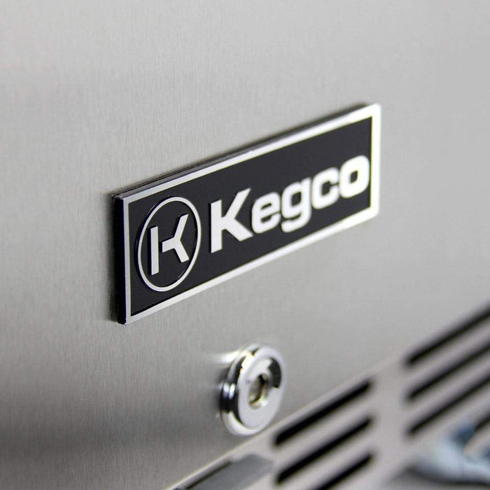 Kegco 24" Wide Dual Tap All Stainless Steel Outdoor Built-In Left Hinge with Kit Kegerator HK38SSU-L-2