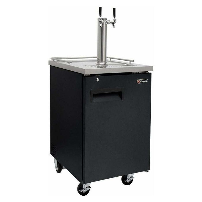 Kegco 24" Wide Dual Tap Black Home Brew Kegerator HBK1XB-2